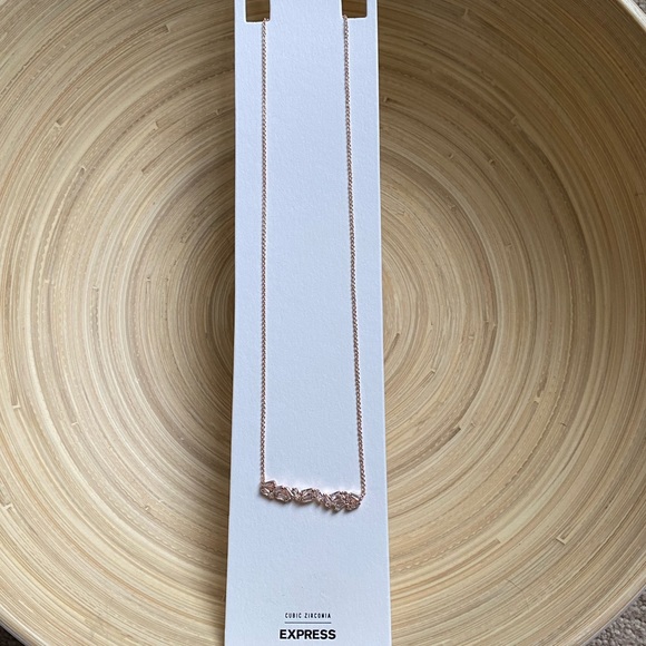 NWT Express Cubic Zirconia Rose Gold Necklace - Picture 2 of 8